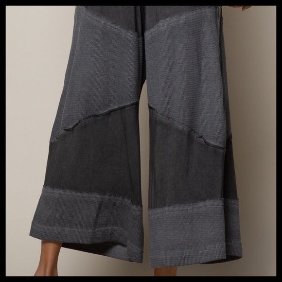 POL Wide Leg Pants W/Drawstring Mix Fabric RESTOCKING IN BLACK & 4 MORE COLORS! - Picture 9 of 14